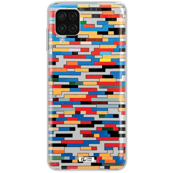 a colorful rectangular pattern on a white surface Samsung A12 4g Clear TPU Case