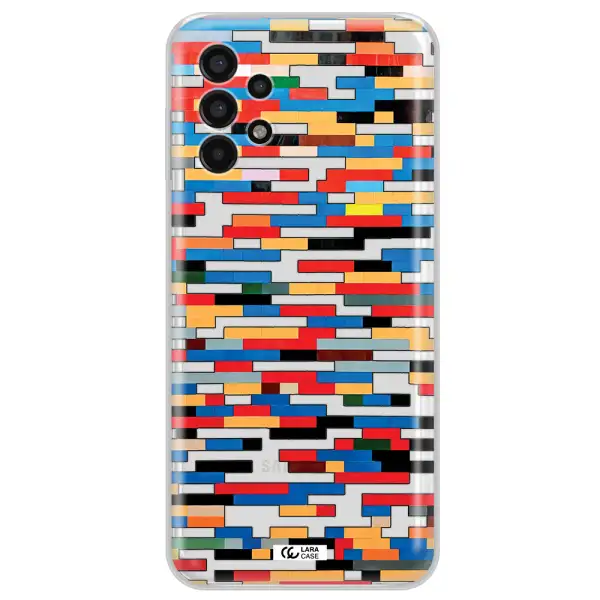 a colorful rectangular pattern on a white surface Samsung A13 4g Clear TPU Case