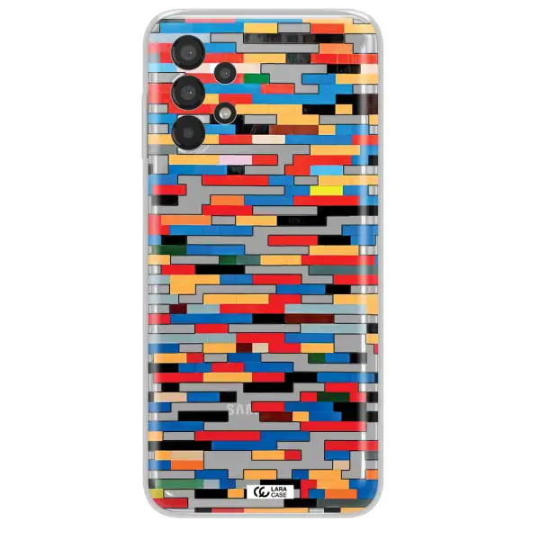 a colorful rectangular pattern on a white surface Samsung A13 Clear TPU Case
