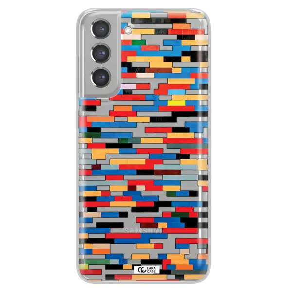 a colorful rectangular pattern on a white surface Samsung A21 Fe Clear TPU Case
