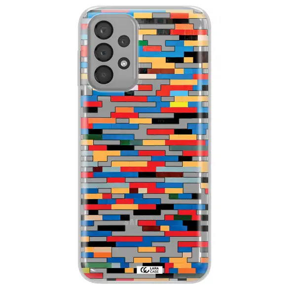 a colorful rectangular pattern on a white surface Samsung A33 Clear TPU Case