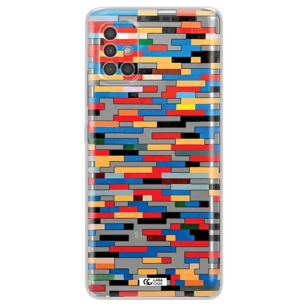 A Colorful Rectangular Pattern On A White Surface Samsung A40S Clear Tpu Case