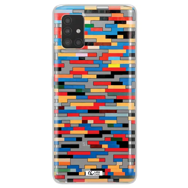 a colorful rectangular pattern on a white surface Samsung A51 Clear TPU Case