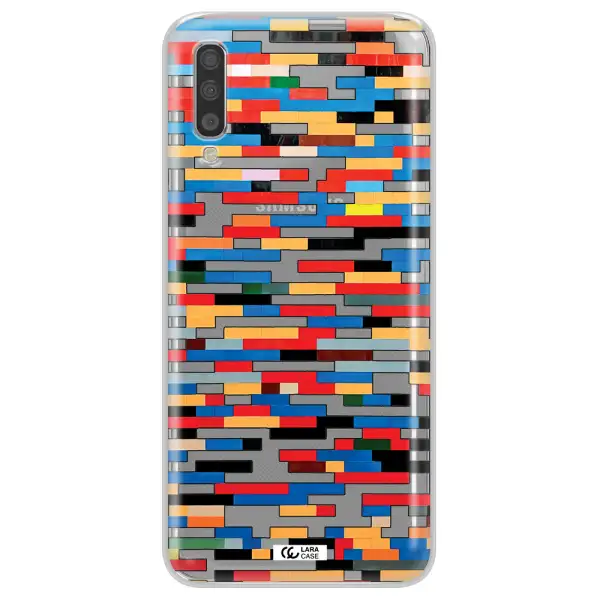 A Colorful Rectangular Pattern On A White Surface Samsung A70S Clear Tpu Case