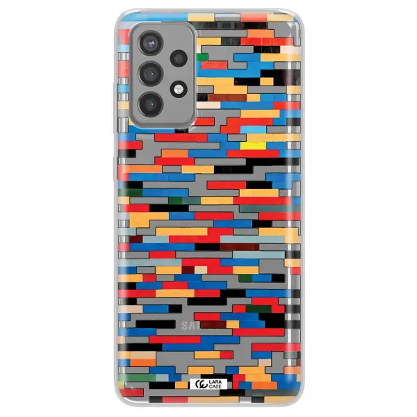 a colorful rectangular pattern on a white surface Samsung A72 Clear TPU Case