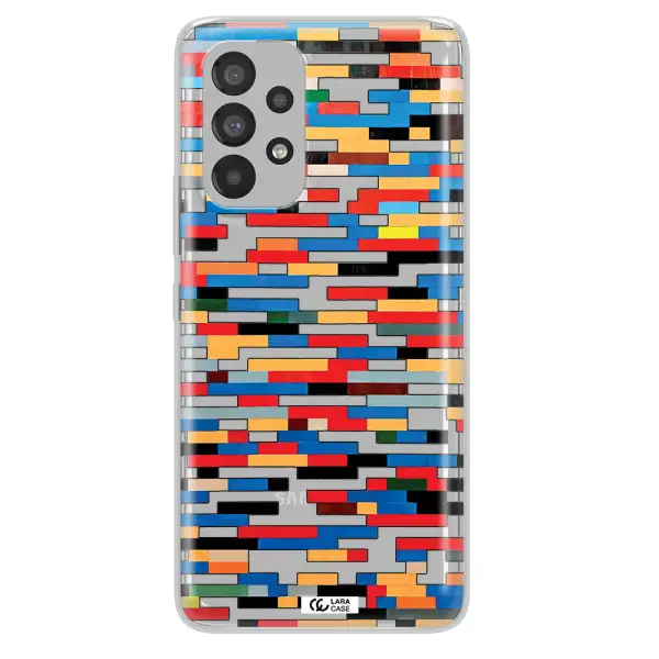 a colorful rectangular pattern on a white surface Samsung A73 Clear TPU Case