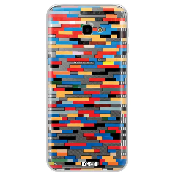 a colorful rectangular pattern on a white surface Samsung J4 Plus Clear TPU Case