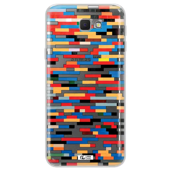 a colorful rectangular pattern on a white surface Samsung J5 Prime Clear TPU Case