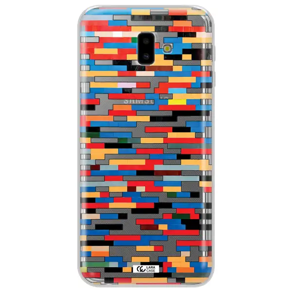 a colorful rectangular pattern on a white surface Samsung J6 Plus Clear TPU Case