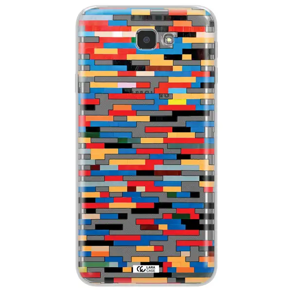 a colorful rectangular pattern on a white surface Samsung J7 Prim Clear TPU Case
