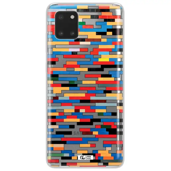 a colorful rectangular pattern on a white surface Samsung Note 10 Lite Clear TPU Case