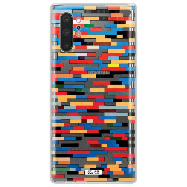 a colorful rectangular pattern on a white surface Samsung Note 10 Plus Clear TPU Case