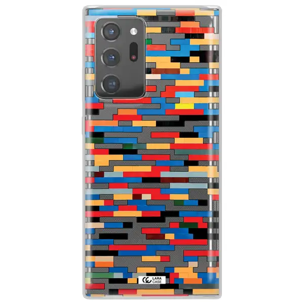 a colorful rectangular pattern on a white surface Samsung Note 20 Ultra Clear TPU Case