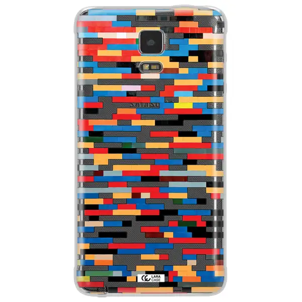 a colorful rectangular pattern on a white surface Samsung Note 4 Clear TPU Case