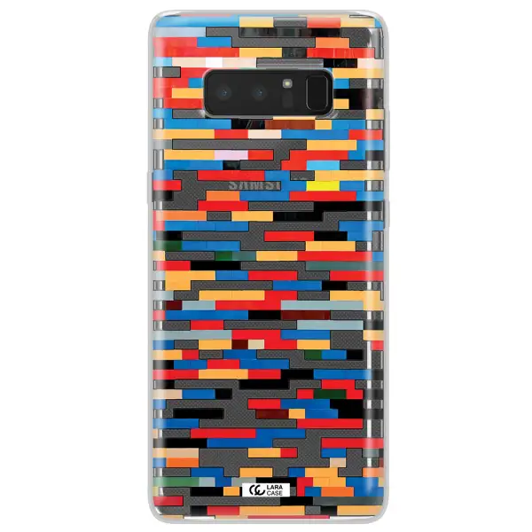 a colorful rectangular pattern on a white surface Samsung Note 8 Clear TPU Case