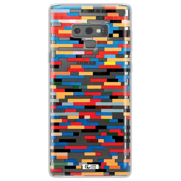 a colorful rectangular pattern on a white surface Samsung Note 9 Clear TPU Case