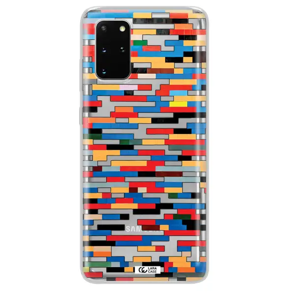 a colorful rectangular pattern on a white surface Samsung S 20 Plus Clear TPU Case