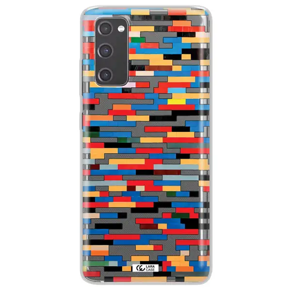a colorful rectangular pattern on a white surface Samsung S20 Fe Clear TPU Case
