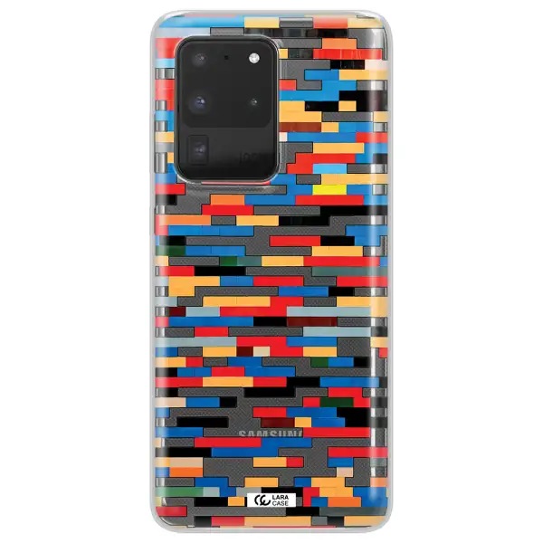 a colorful rectangular pattern on a white surface Samsung S20 Ultra Clear TPU Case