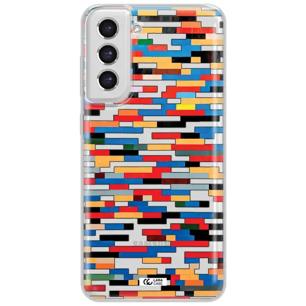 A Colorful Rectangular Pattern On A White Surface Samsung S21 Fe Clear Tpu Case