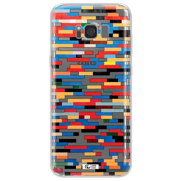 a colorful rectangular pattern on a white surface Samsung S8 Plus Clear TPU Case