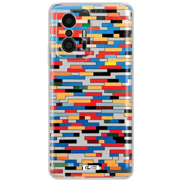 A Colorful Rectangular Pattern On A White Surface Xiaomi 11T Pro Clear Tpu Case