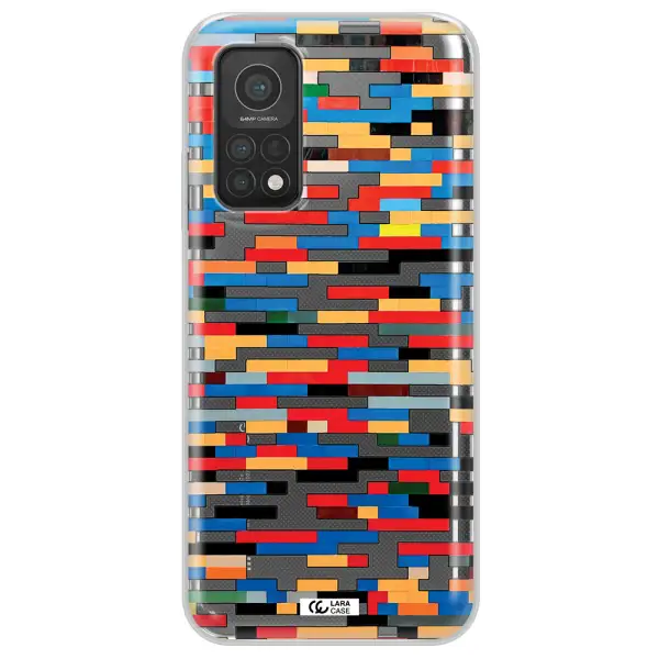 a colorful rectangular pattern on a white surface Xiaomi Mi 10T Clear TPU Case
