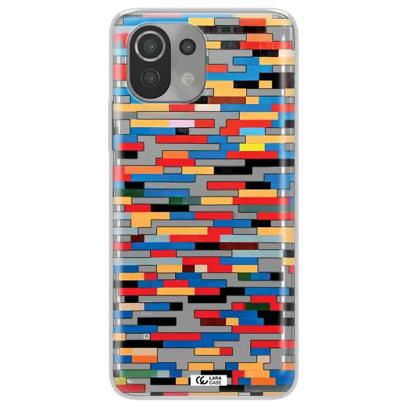 a colorful rectangular pattern on a white surface Xiaomi Mi 11 Lite Clear TPU Case