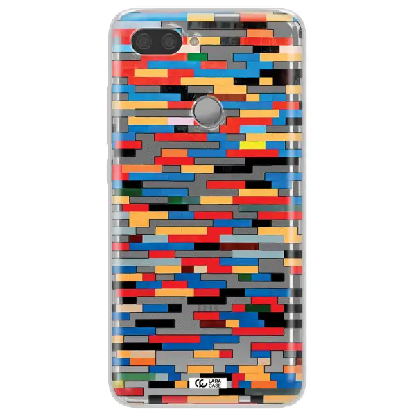 a colorful rectangular pattern on a white surface Xiaomi Mi 8 Lite Clear TPU Case