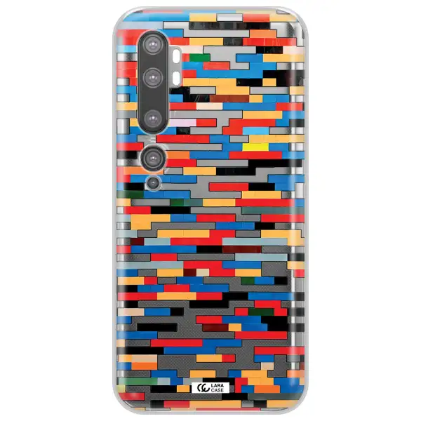 a colorful rectangular pattern on a white surface Xiaomi Mi Note 10 Clear TPU Case