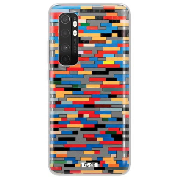 a colorful rectangular pattern on a white surface Xiaomi Mi Note 10 Lite Clear TPU Case