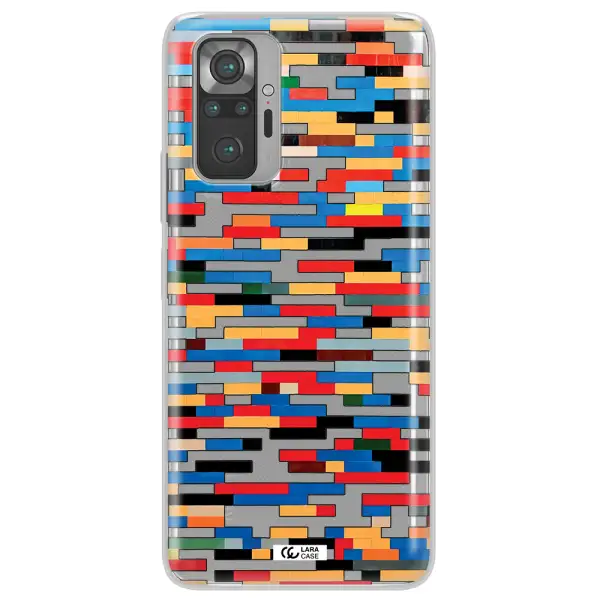 a colorful rectangular pattern on a white surface Xiaomi Note 10 Pro Clear TPU Case