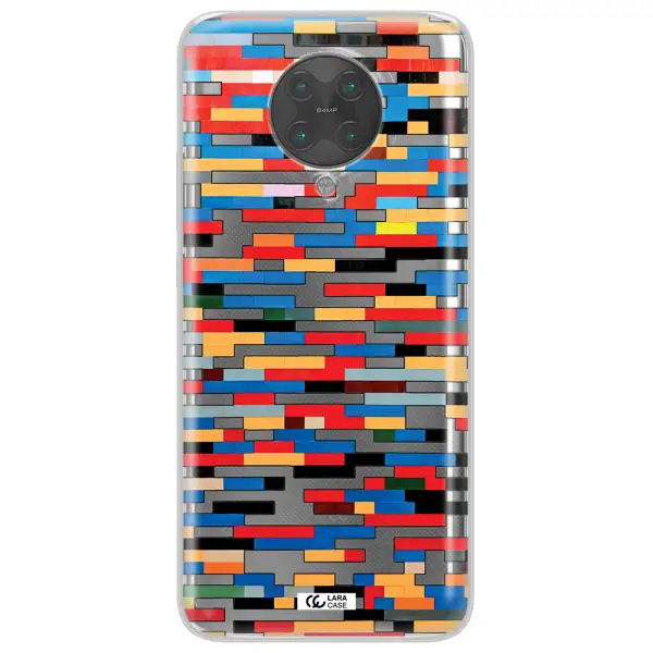 a colorful rectangular pattern on a white surface Xiaomi Poco F2 Pro Clear TPU Case