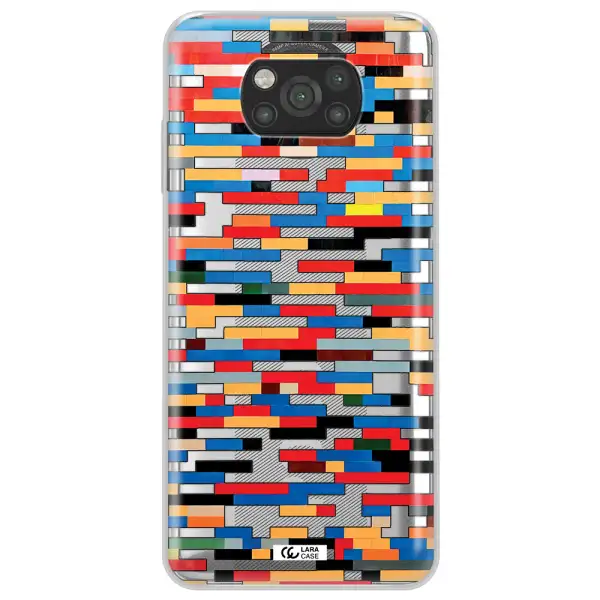 a colorful rectangular pattern on a white surface Xiaomi Poco X3 Clear TPU Case