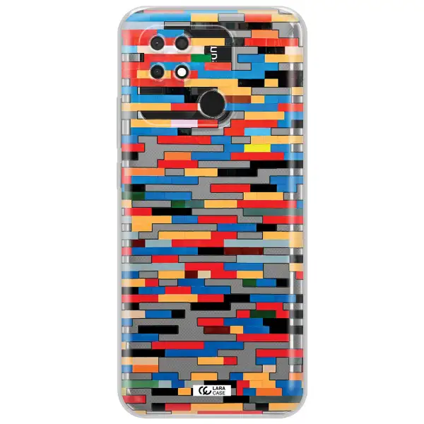 a colorful rectangular pattern on a white surface Xiaomi Redmi 10C Clear TPU Case