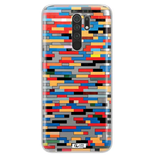a colorful rectangular pattern on a white surface Xiaomi Redmi 9 Clear TPU Case