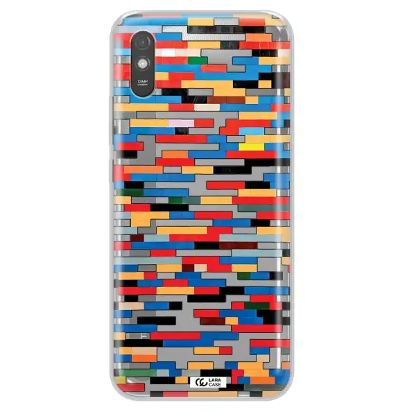 a colorful rectangular pattern on a white surface Xiaomi Redmi 9A Clear TPU Case