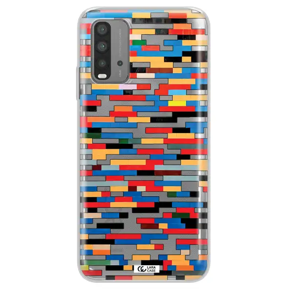 a colorful rectangular pattern on a white surface Xiaomi Redmi 9T Clear TPU Case