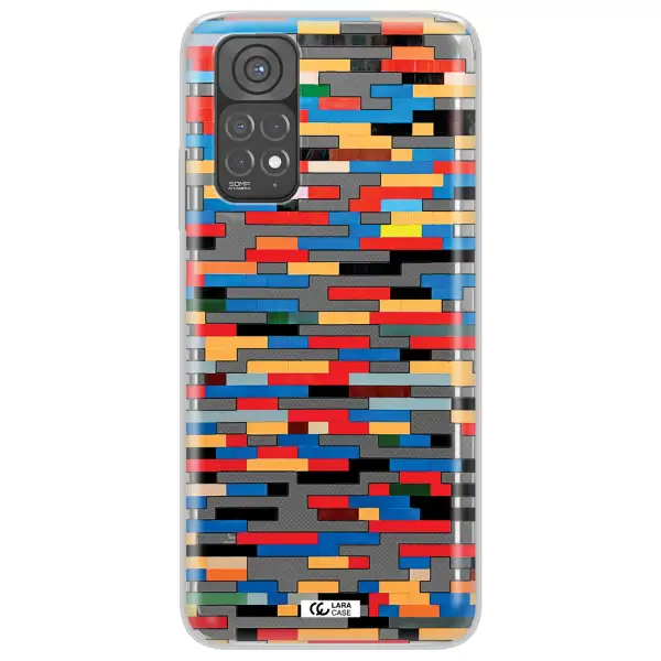 a colorful rectangular pattern on a white surface Xiaomi Redmi Note 11 Clear TPU Case