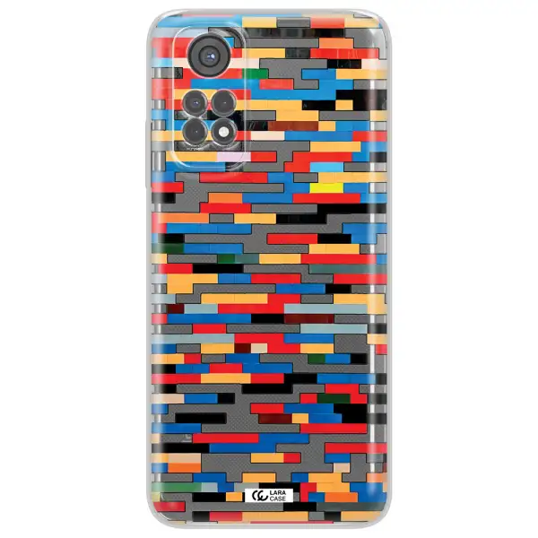 A Colorful Rectangular Pattern On A White Surface Xiaomi Redmi Note 11S Clear Tpu Case
