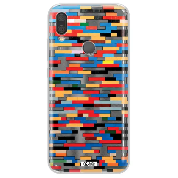 a colorful rectangular pattern on a white surface Xiaomi Redmi Note 7 Clear TPU Case