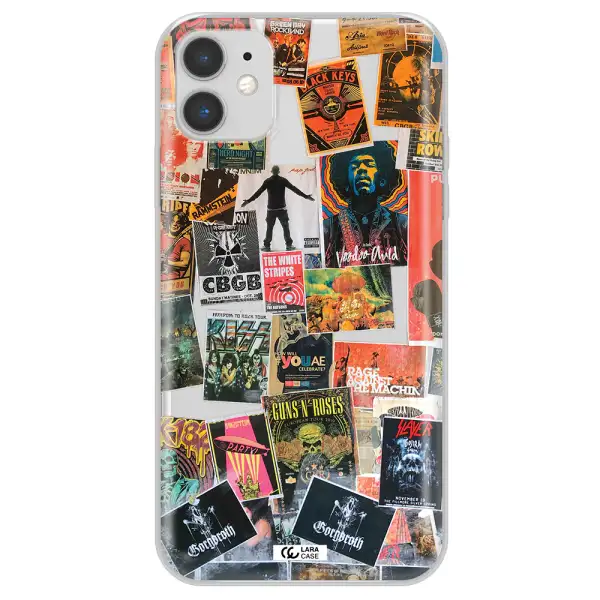 a collection of posters on a wall Apple iPhone 11 Clear TPU Case