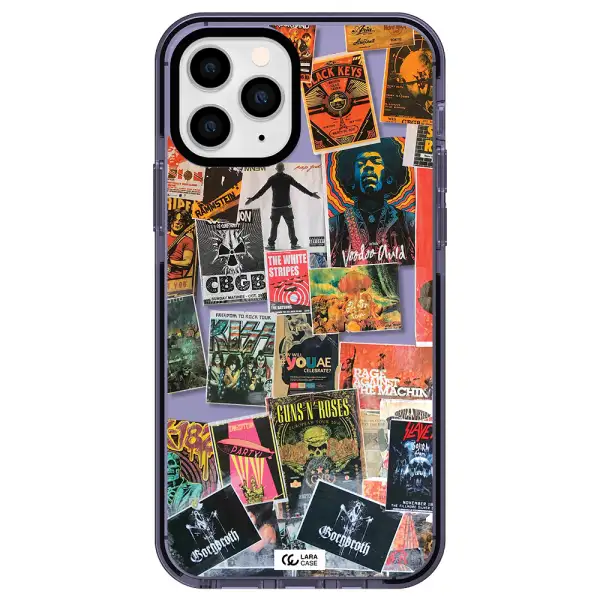 a collection of posters on a wall Apple iPhone 11 pro impact Lilac Case