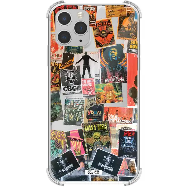 a collection of posters on a wall Apple iPhone 11 pro max Clear PC Case