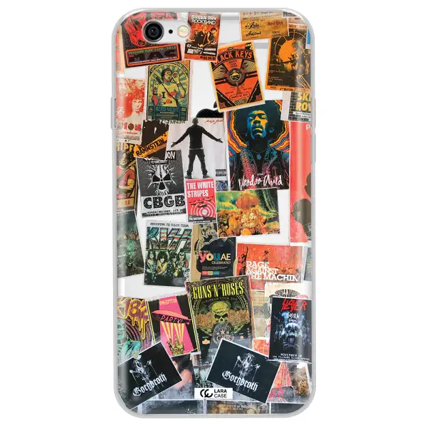 a collection of posters on a wall Apple iPhone 6 plus Clear TPU Case