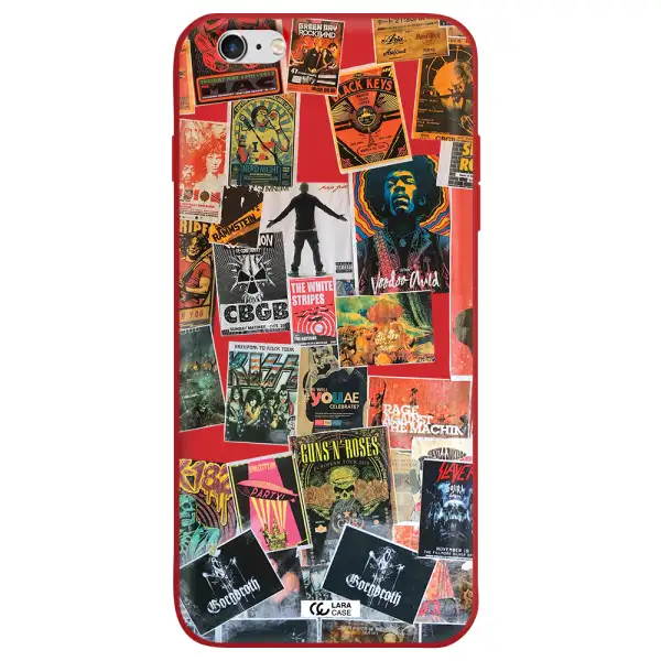 a collection of posters on a wall Apple iPhone 6 plus Silicone Imperial Red Case
