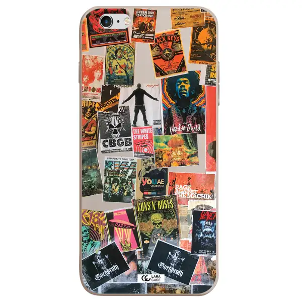 a collection of posters on a wall Apple iPhone 6 plus Silicone Stone Case