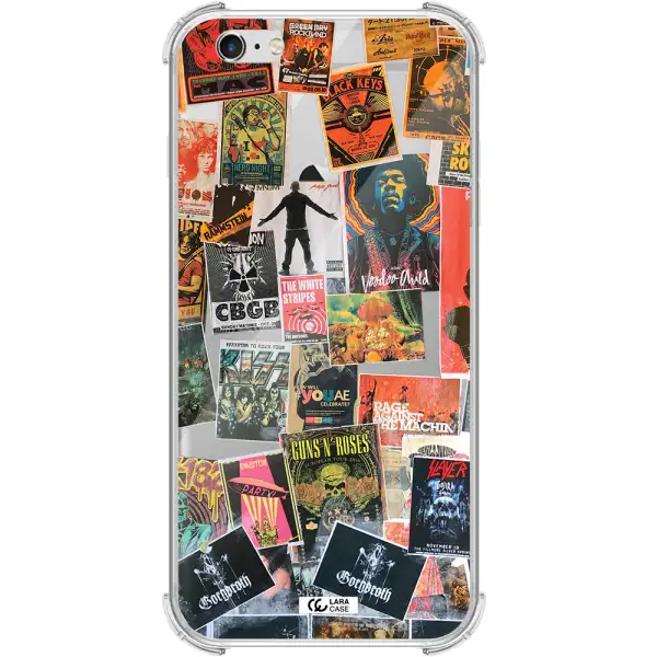 a collection of posters on a wall Apple iPhone 6 s plus Clear PC Case