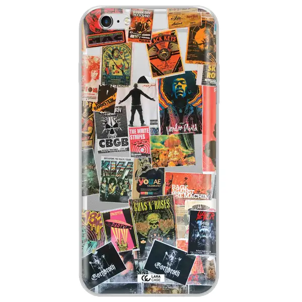 a collection of posters on a wall Apple iPhone 6S Clear TPU Case