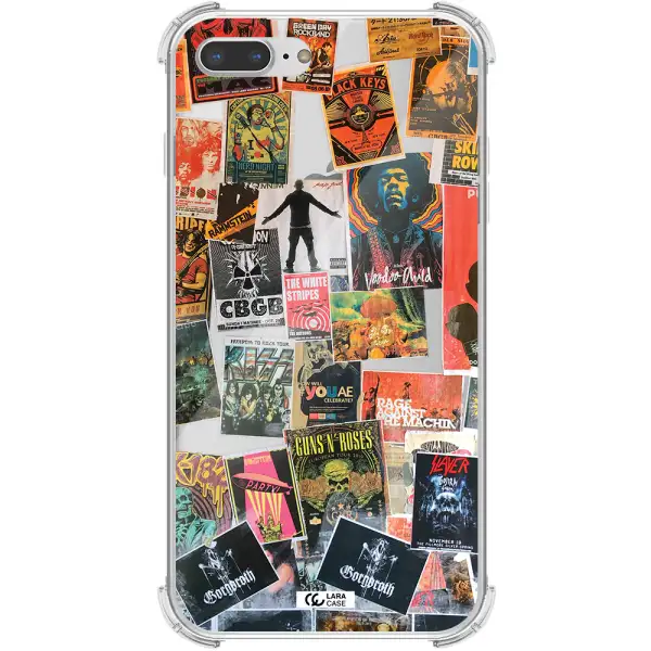 a collection of posters on a wall Apple iPhone 7 plus Clear PC Case